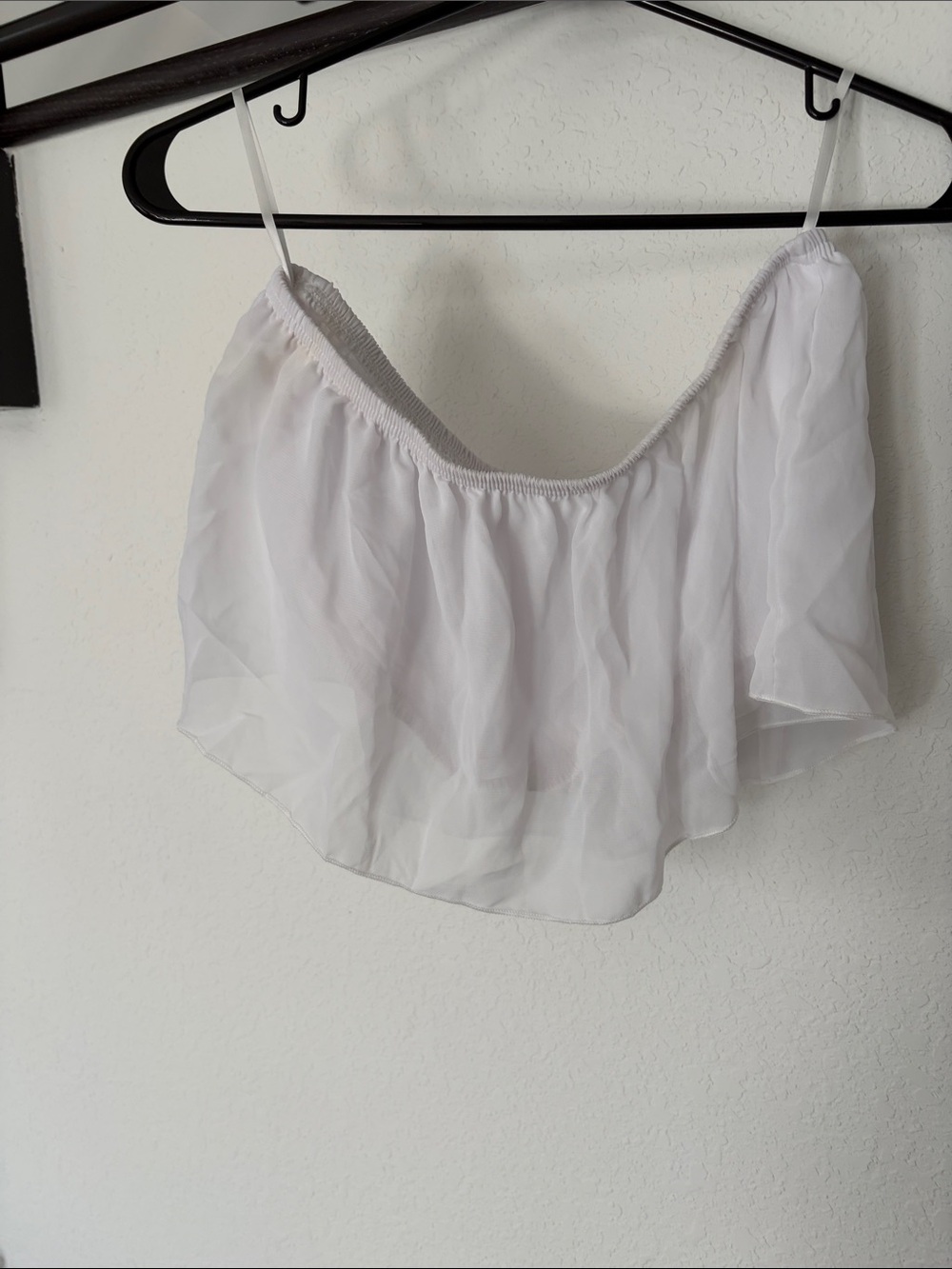 Junior - Sheer White Chiffon Crop Camisole Top